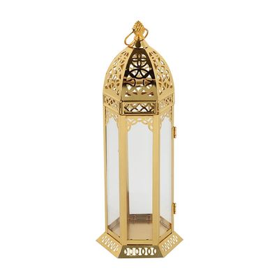 Afreen Metal Glimmer Lantern Gold- 13.5X12X36Cm