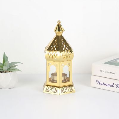 Afreen Metal Noor Lantern Gold 9.5X8.5X18.5Cm