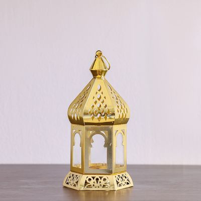 Afreen Metal Noor Lantern Gold 9.5X8.5X18.5Cm