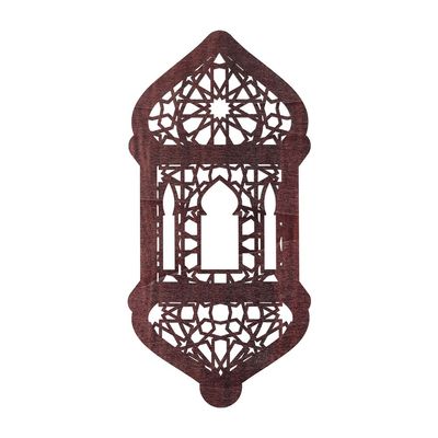 Afreen Wood Led Panel Led "Lantern"-Brown 17 X 35Cm