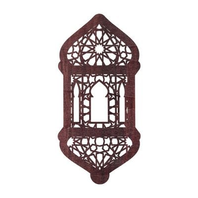 Afreen Wood Led Panel Led "Lantern"-Brown 17 X 35Cm