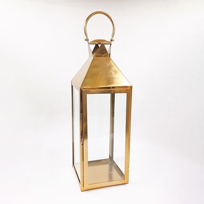 فانوس مخروطي من الزجاج الذهبي من عبير إس إس، 20 × 20 × 59 سم