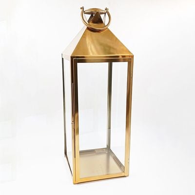 Abeer SS-Glass Conical Lantern Gold 24X24X70 Cm