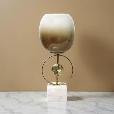 Dalia Glass Metal Marble Disc Destiny C/H 18x16x46 CM