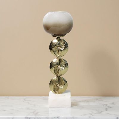 Dalia Glass Metal Marble Disc Destiny C/H 10x9x32 CM