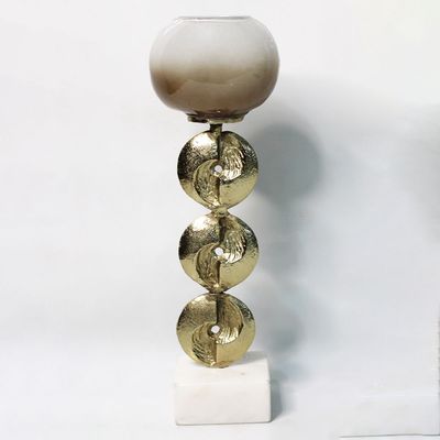 Dalia Glass Metal Marble Disc Destiny C/H 10x9x32 CM