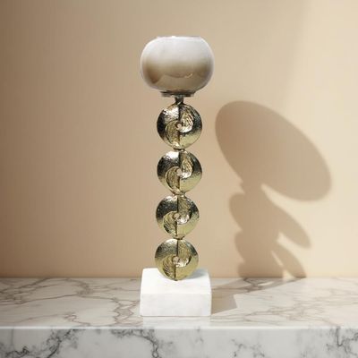 Dalia Glass Metal Marble Disc Destiny C/H 10x10x39 CM