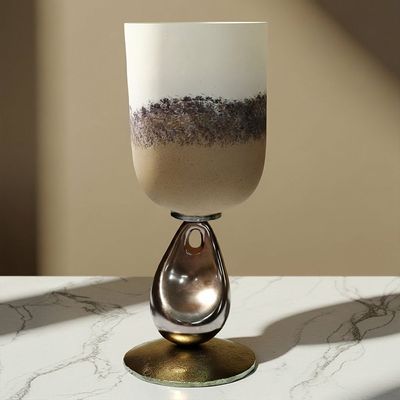 Dalia Metal Marble Disc Destiny C/H 16x16x40 CM