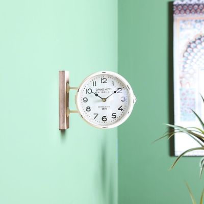 Stolpa Grand Hotel Wall Clock White 26X9X20CM