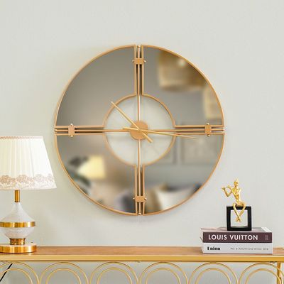 Stolpa Round Mirror Wall Clock Gold 70X70X4.5CM