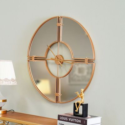 Stolpa Round Mirror Wall Clock Gold 70X70X4.5CM