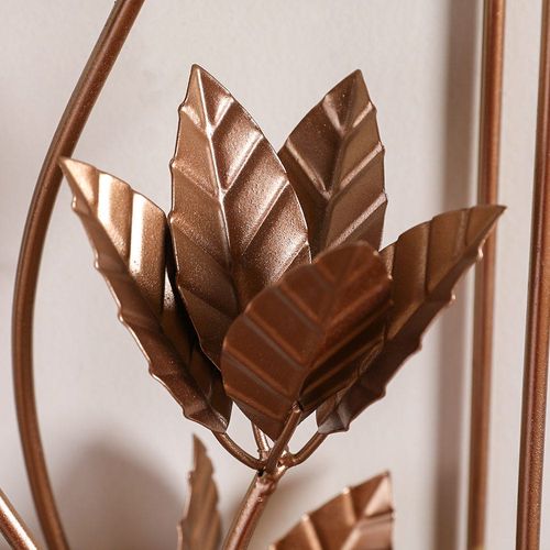 Stolpa Willow leaf Metal Wall Accent Rose Gold 21X17X50CM