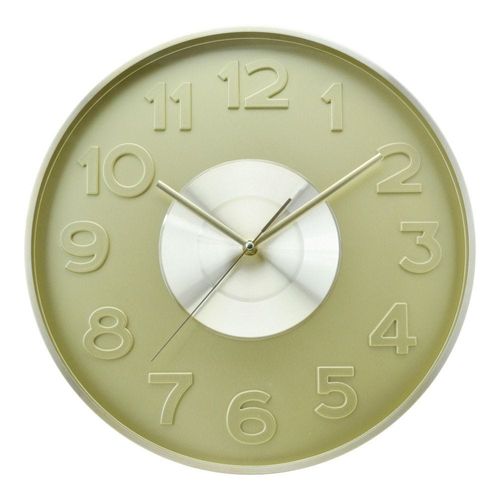 Aw23-Sazwa Aluminum Round Wall Clock With 3D Embossed Numbers Gold 40  x  4.5 Cm (Eg7776C-Cu114B-D1)