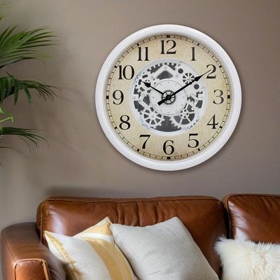 Sansa Rubber Wood Wall Clock Brown 50x50x5.5