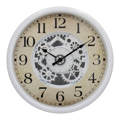 Sansa Rubber Wood Wall Clock Brown 50x50x5.5