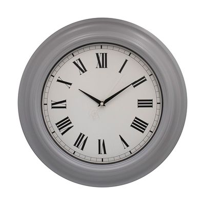 Sansa Rubber Wood Roman Wall Clock Grey 50.6x50.6x5