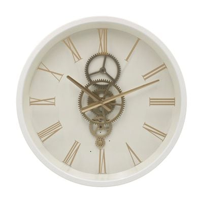 Sansa PP Roman Gear Wall Clock White 46x7x46