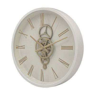 Sansa PP Roman Gear Wall Clock White 46x7x46