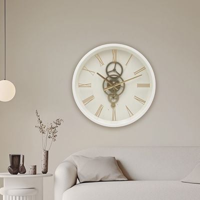 Sansa PP Roman Gear Wall Clock White 46x7x46