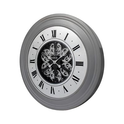 Sansa Mirror Mdf Wall Clock Grey 80x80x8