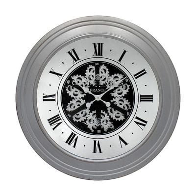 Sansa Mirror Mdf Wall Clock Grey 80x80x8