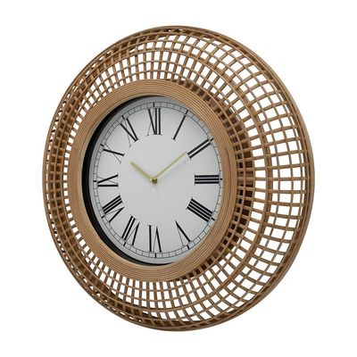 Sansa Rattan Roman Wall Clock Yellow 60x10x60