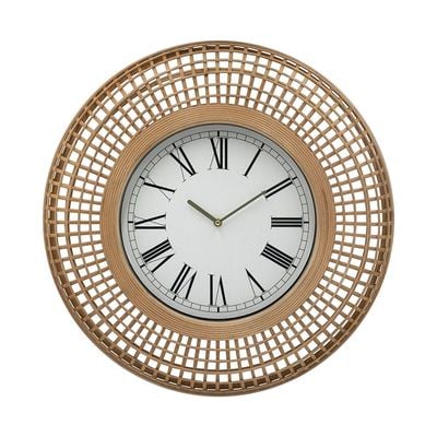 Sansa Rattan Roman Wall Clock Yellow 60x10x60