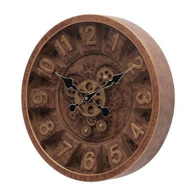 Sansa PP Gear Bare Wall Clock Brown 40x40x7