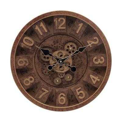 Sansa PP Gear Bare Wall Clock Brown 40x40x7