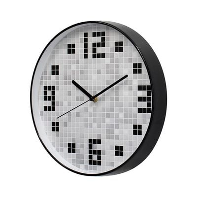 Sansa Metal Pixelated Wall Clock Black 30x30x4.5