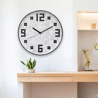 Sansa Metal Pixelated Wall Clock Black 30x30x4.5