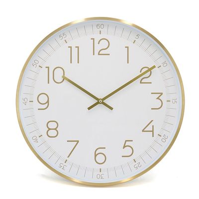 Sansa Meatl Shiny Wall Clock White 40x40x4