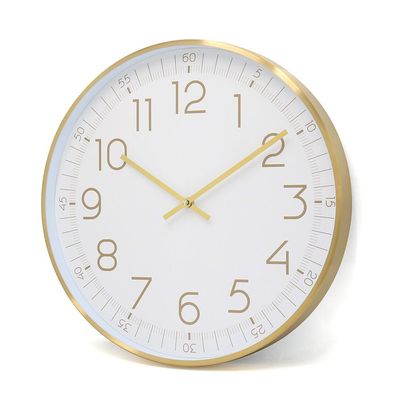 Sansa Meatl Shiny Wall Clock White 40x40x4