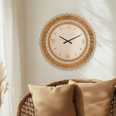 Sansa PP Like Jute Wall Clock White 80x80x4.5