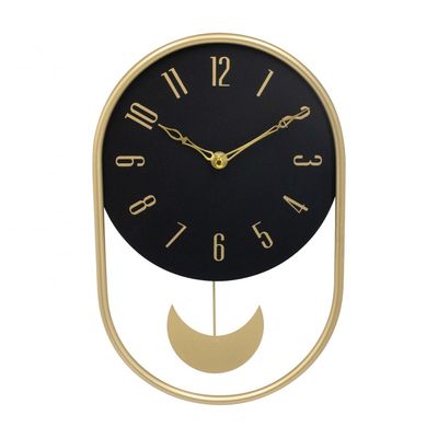 Cambridge Metal Pendulum Blck-Gld Wall Clock 20x31x3.8 Cm