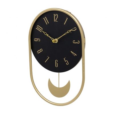 Cambridge Metal Pendulum Blck-Gld Wall Clock 20x31x3.8 Cm