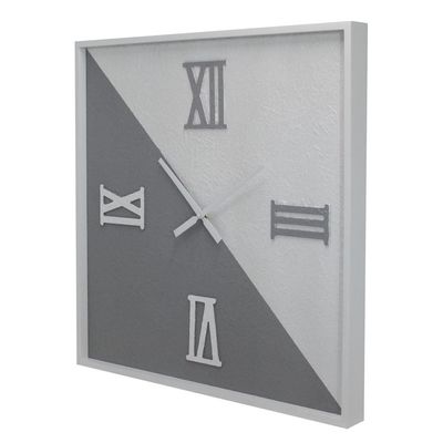 Cambridge Wood Square Grey Wall Clock 60x60x4.5Cm