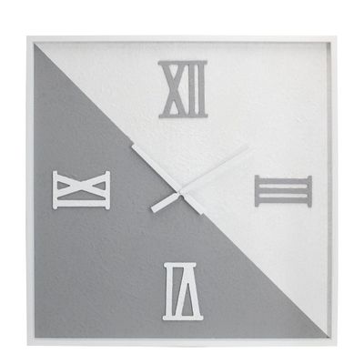 Cambridge Wood Square Grey Wall Clock 60x60x4.5Cm
