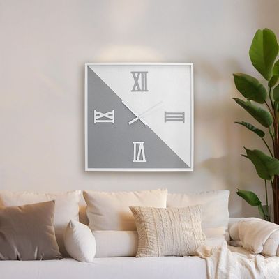 Cambridge Wood Square Grey Wall Clock 60x60x4.5Cm