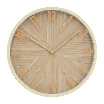 Cambridge PP Wooden Textured Wood Wall Clock 30x30x4 Cm