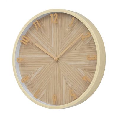 Cambridge PP Wooden Textured Wood Wall Clock 30x30x4 Cm