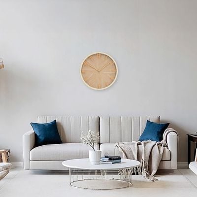Cambridge PP Wooden Textured Wood Wall Clock 30x30x4 Cm