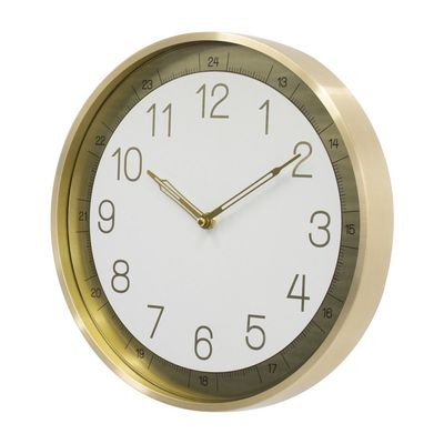 Cambridge Alum Gold Border Gold-White Wall Clock 30x30x4