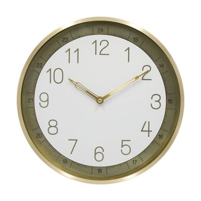 Cambridge Alum Gold Border Gold-White Wall Clock 30x30x4