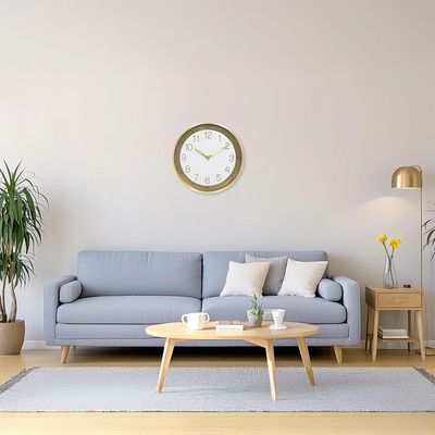 Cambridge Alum Gold Border Gold-White Wall Clock 30x30x4