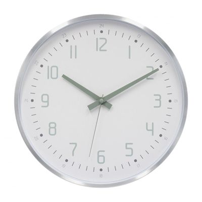 Cambridge Alum Bytes Mint- White Wall Clock 30.5x30.5x4.2Cm