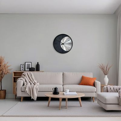 Cambridge PP Waning Moon Black-Silver Wall Clock 30.5x30.5x4.2Cm