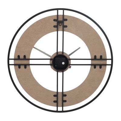 Cambridge Metal Industrial Grey- Silver Wall Clock 60x4.5x60Cm