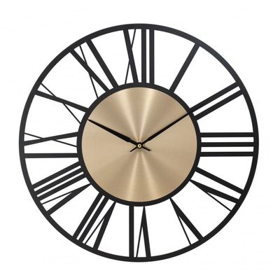 Cambridge Alum Industrial Gold- Black Wall Clock 60x60Cm