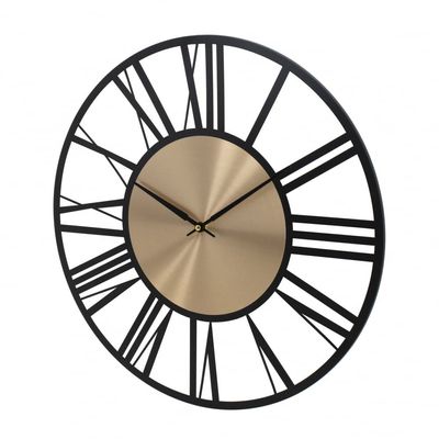 Cambridge Alum Industrial Gold- Black Wall Clock 60x60Cm